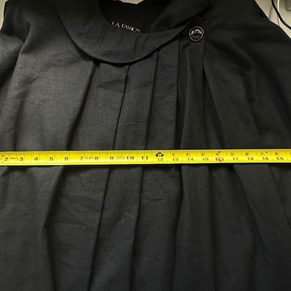 1980's L.A. Passion Lightweight Black Coat, Retro Mid-Century Style, 100% Cotton - Picture 12 of 13